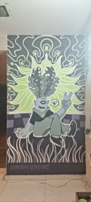 Mural Ciclope, O Quintal Hostel, São Paulo, visto de frente